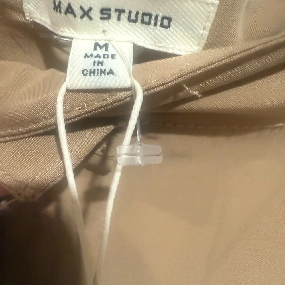 Max Studio Tan Pleated Maxi Skirt for Casual Wear